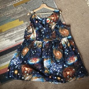 Galaxy Space Print fit and flare dress 4x